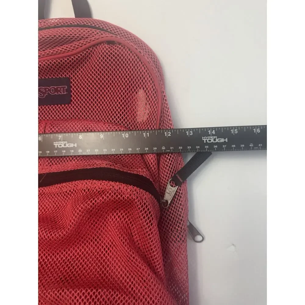 Vintage Y2K JanSport Pink Mesh Backpack Bookbag School Travel Bag